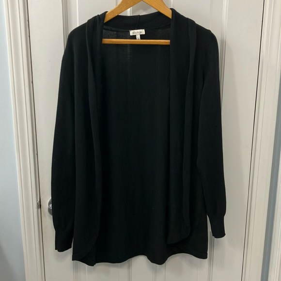 Ella Moss Women's Black long sleeve watefall Cardigan Sweater open front size L - Picture 1 of 15